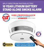 GT High Performance 10 year Photoelectric sealed lithium battery standalone smoke alarm